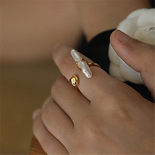 Baroque style Pearl Open Rings