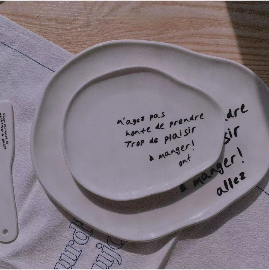 Ceramic Letter Dessert Plate